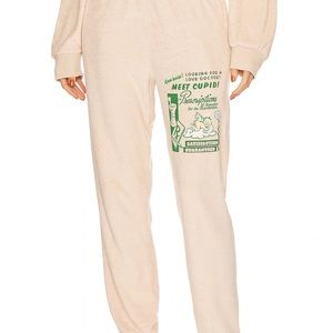 Boys Lie Love Hurts Terry Sweatpants in Tan
